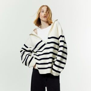 H&M // Rib-knit half-zip sweater